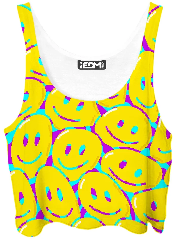 Happy Tabs Crop Top Handmade Hand-knitted Hand-woven