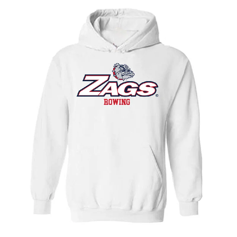 Gonzaga - NCAA Women's Rowing : Haley Novotny - Classic Shersey Hooded Sweatshirt Hoodie with Distressed Vintage Worn