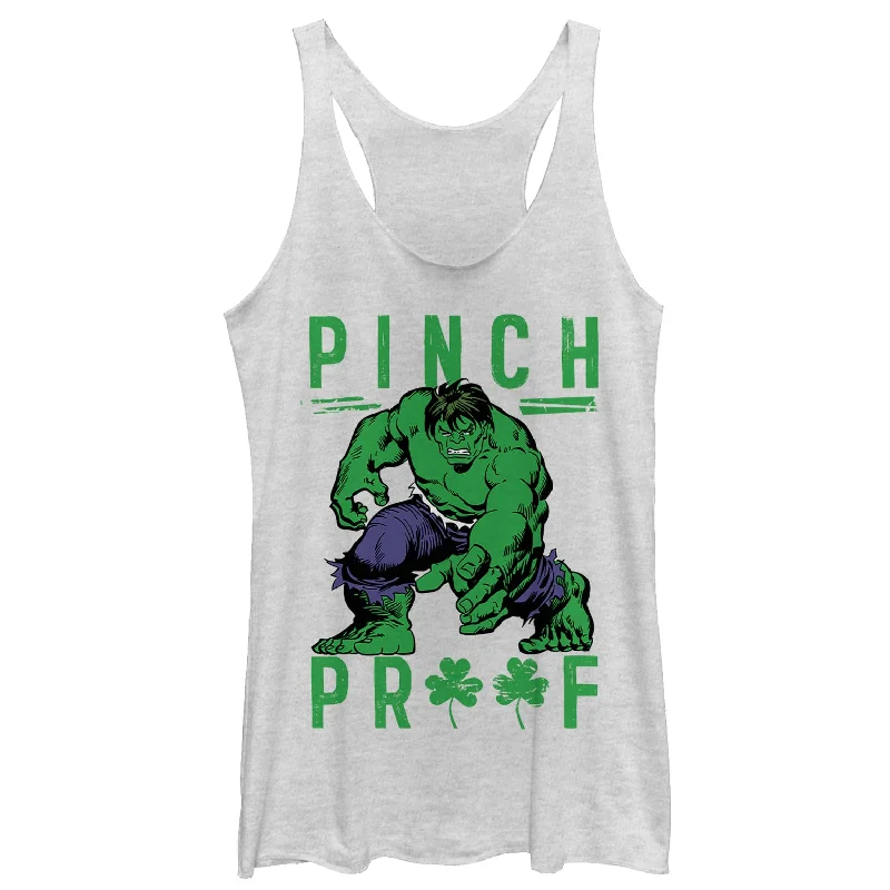 Women's Marvel St. Patrick's Day Hulk Pinch Proof Racerback Tank Top lace tank top