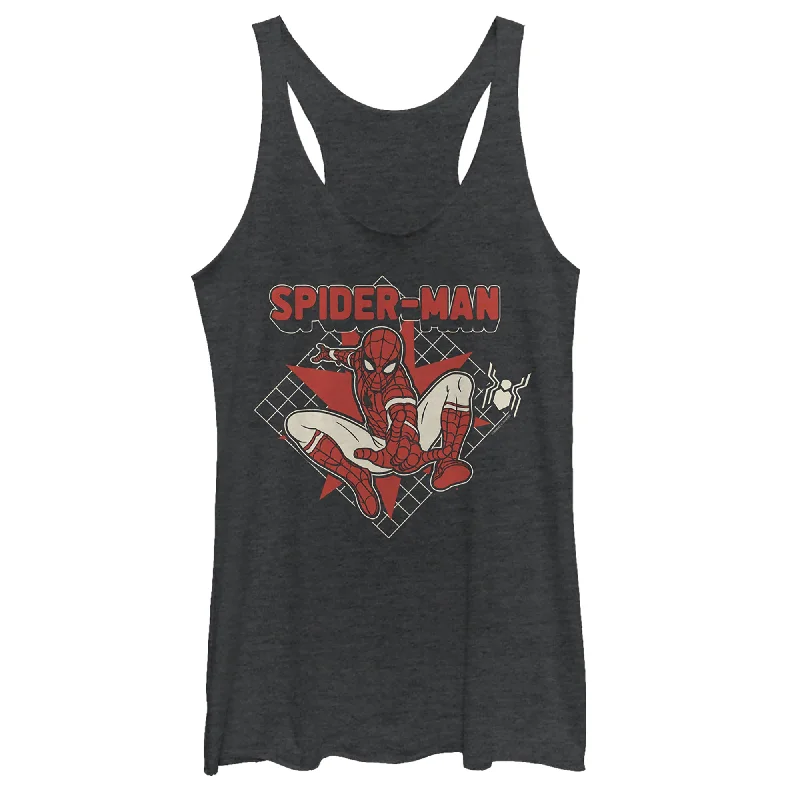 Women's Marvel Spider-Man: Far From Home Cartoon Grid Racerback Tank Top playful tank top