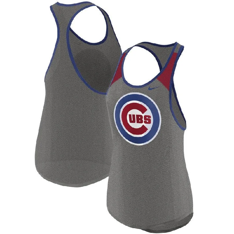 Womens Nike Heather Gray Chicago Cubs Wordmark Legend Tank Top modal blend tank