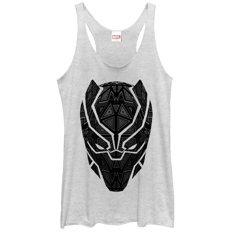 Women's Marvel Black Panther Ornate Mask Racerback Tank Top low neck tank