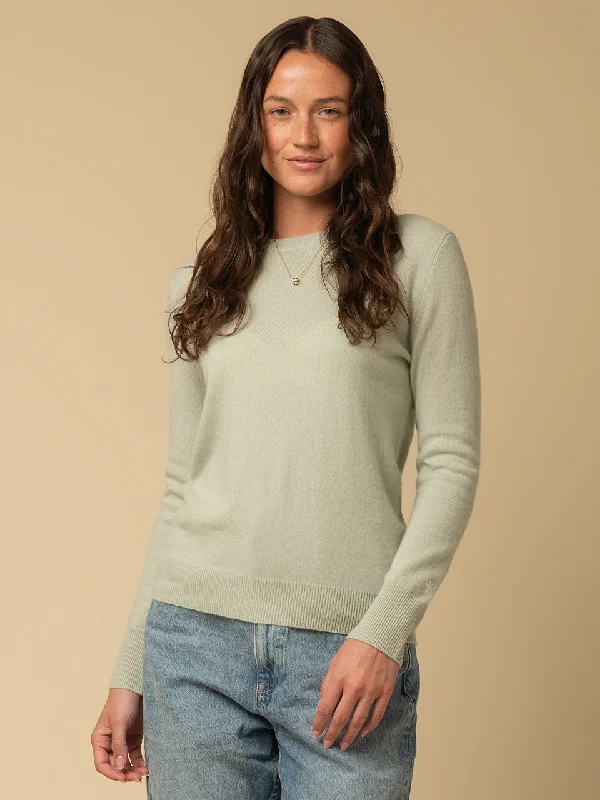 Classic Crew Neck Sweater_Pistachio Turtle Neck Boat Neck Asymmetrical Neck