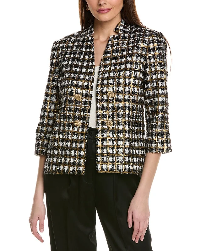 St. John Embroidered Tweed Jacket Lace Jacket Ribbed Jacket Sequined Jacket