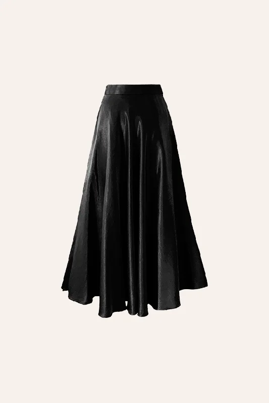 Diana Skirt in Black silk skirt smooth