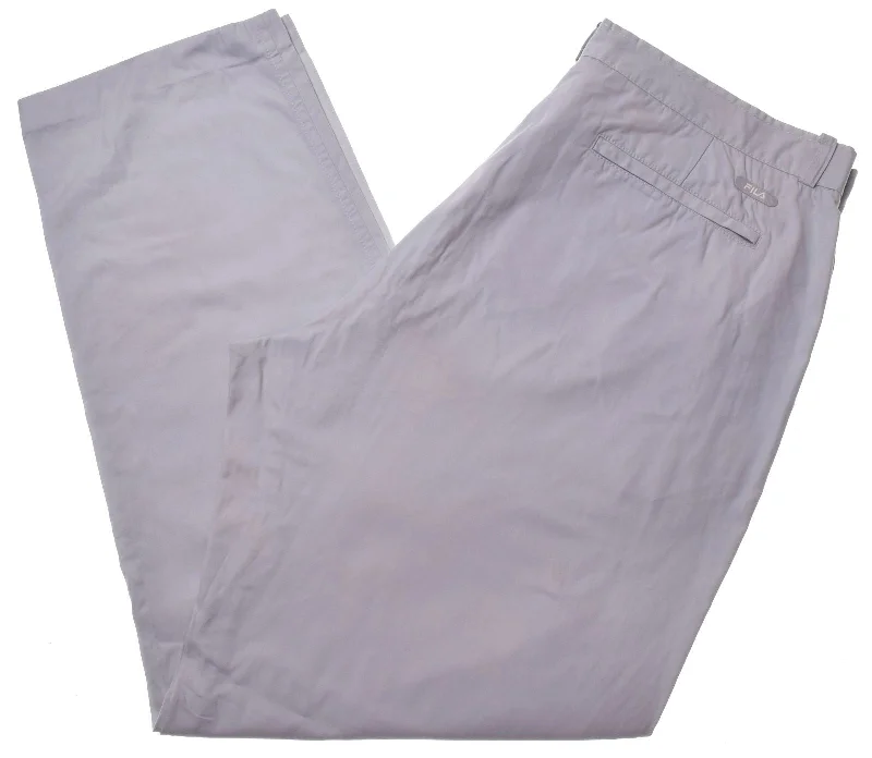 FILA Womens Casual Trousers IT 56 3XL W40 L31 Blue Cotton Straight Trousers Summer Linen