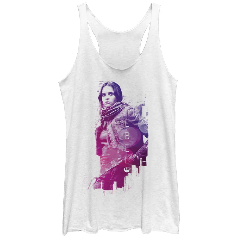 Women's Star Wars Rogue One Jyn Rebel Stance Racerback Tank Top loose fit tank
