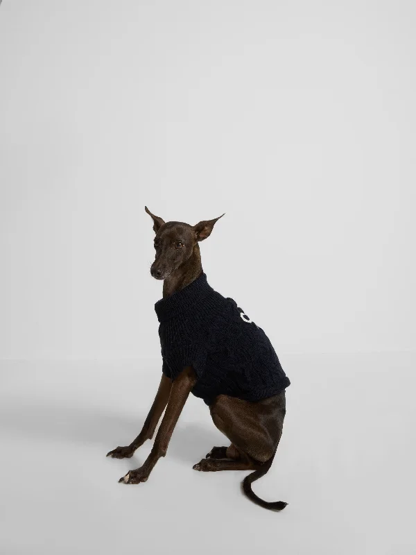 Jersey mascotas cuello vuelto azul marino Soft Jersey Shirt