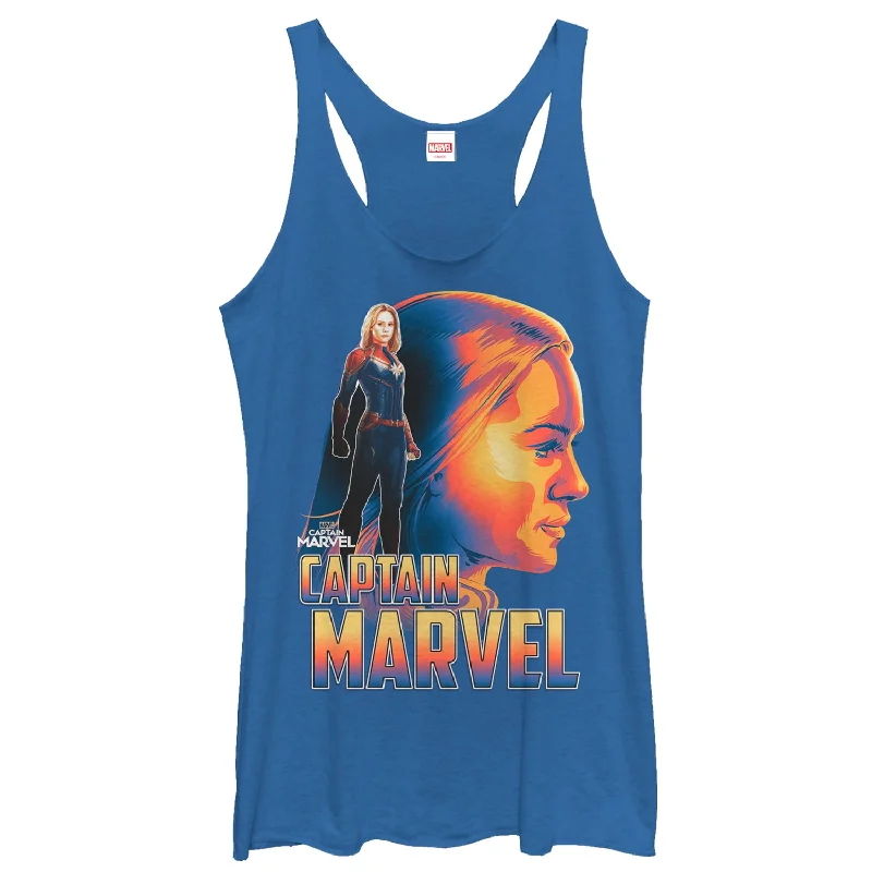 Women's Marvel Captain Marvel Artistic Profile Racerback Tank Top vibrant tank top