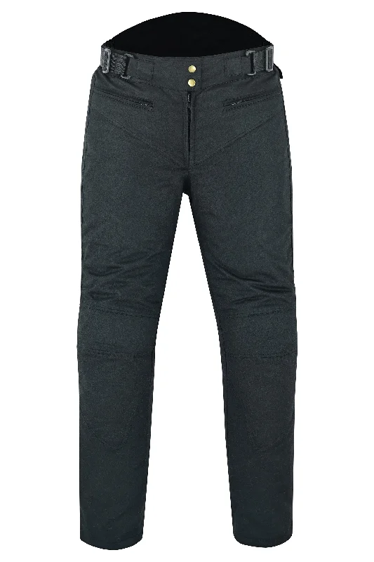 Warrior Gears® LADIES Wax Cotton Waxed Motorcycle Trousers, Waterproof Breathable CE Armour Biker Racing Trouser - Black Trousers chic elegant