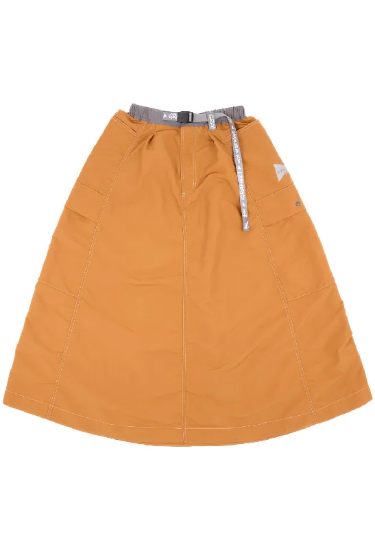 Gramicci x And Wander Ripstop Voyager Skirt - ORANGE chiffon skirt flowing