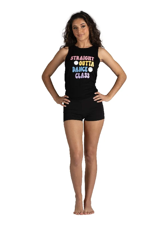 Adult Straight Out Of Dance Class Tank Top glitter tank top