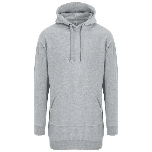 Awdis Womens/Ladies Heather Relaxed Fit Hoodie Dress Hoodie with Full-Zip Functional Layering