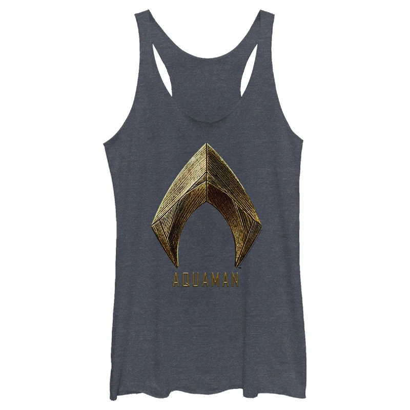 Women's Zack Snyder Justice League Aquaman Logo Racerback Tank Top loose fit tank