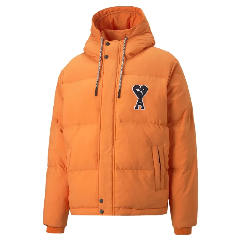Puma x AMI Puffer Jacket Jaffa Orange Knit Jacket Woven Jacket Fleece Jacket