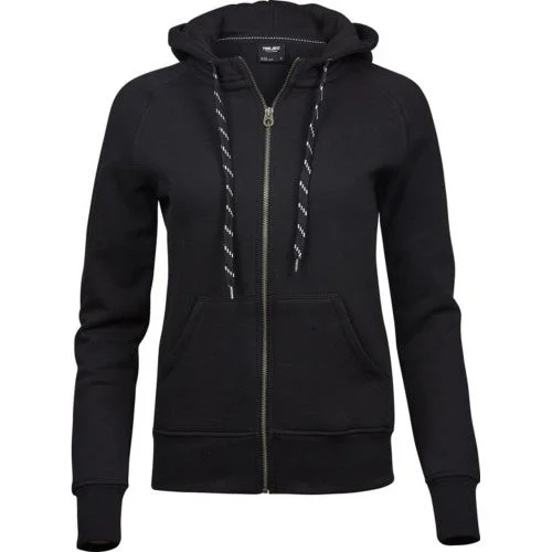 Tee Jays Womens/Ladies Fashion Zip Hoodie Hoodie with Hem Frayed Vintage Worn