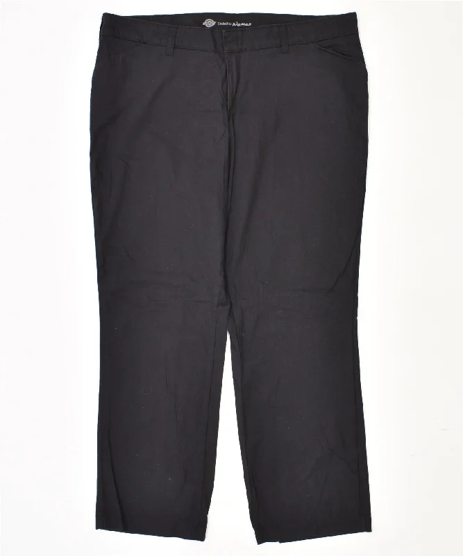 DICKIES Womens Slim Casual Trousers W41 L30 Black Cotton Classic Trousers Silk Elegant