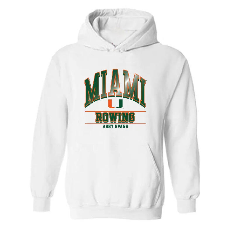 Miami - NCAA Women's Rowing : Abby Evans - Classic Fashion Shersey Hooded Sweatshirt Hoodie with Lining Warm Insulated