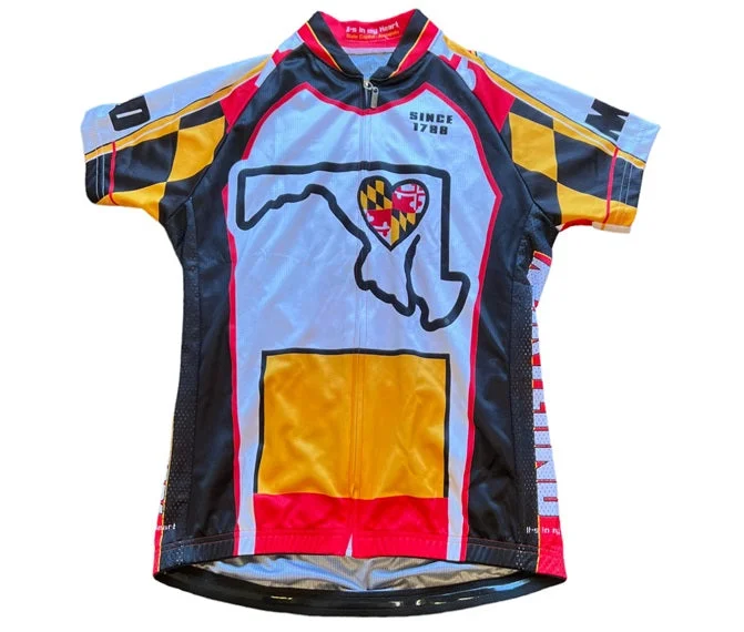 Women's Maryland Cycling Jersey (Small) Gold Jersey Tee