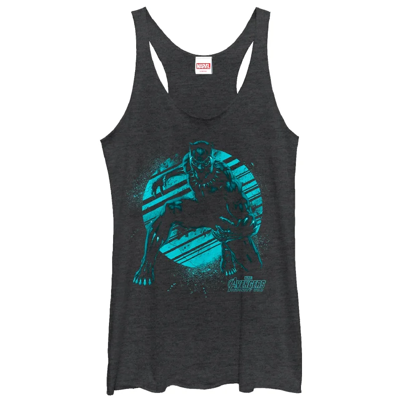 Women's Marvel Avengers: Avengers: Infinity War Panther Splat Racerback Tank Top grey tank top Women's Marvel Avengers: Avengers: Infinity War Panther Splat Racerback Tank Top grey tank top