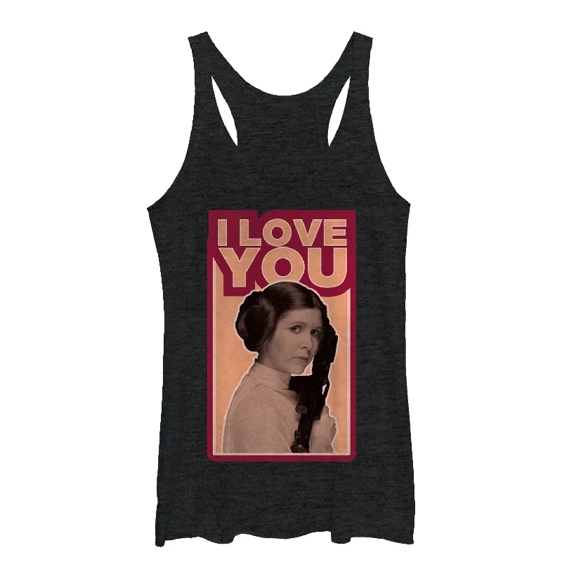 Women's Star Wars Princess Leia Quote I Love You Racerback Tank Top relaxed fit tank Women's Star Wars Princess Leia Quote I Love You Racerback Tank Top relaxed fit tank