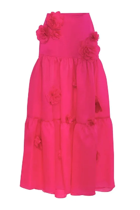 MARIGOLD PINK MIDI SKIRT corduroy skirt durable