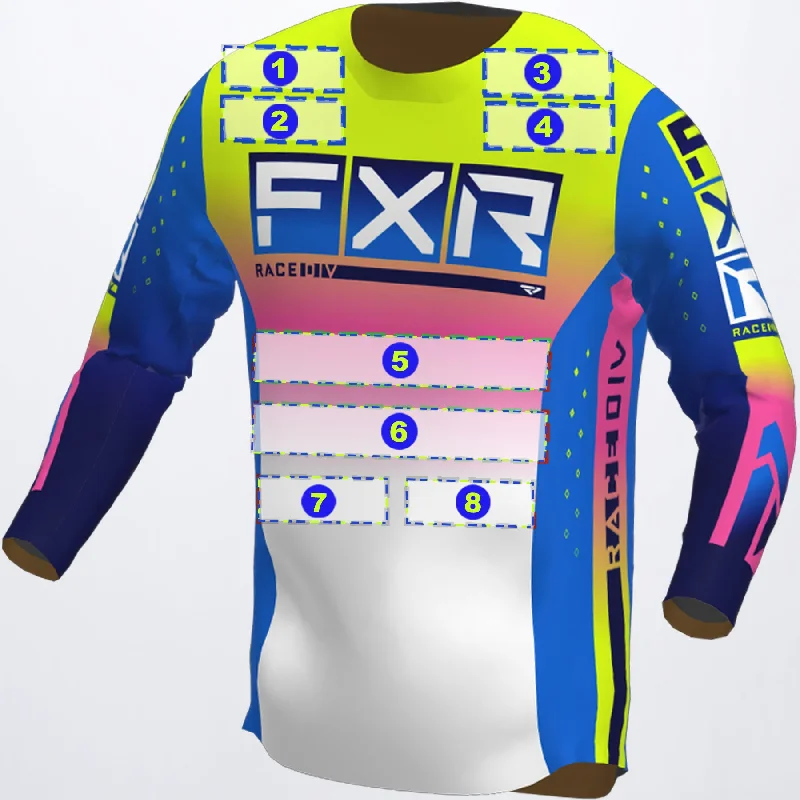 Blue/Hi Vis/Pink Custom Podium Pro Jersey High Neck Jersey Shirt