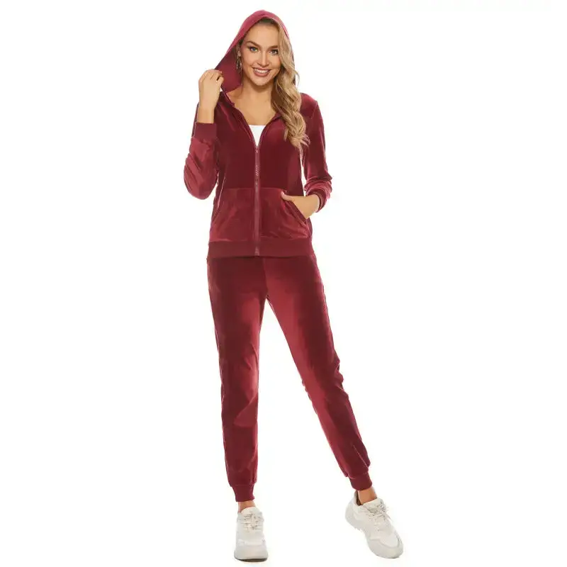 Women’s casual sweatshirt two piece suit set Hoodie with Strings Custom Fit Adjustable