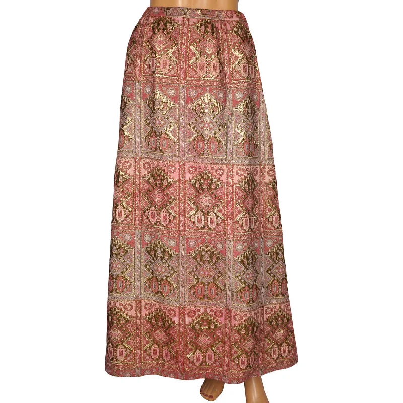 Vintage 1960s Nelly de Grab New York Metallic Brocade Skirt 28 Inch Waist leather skirt durable