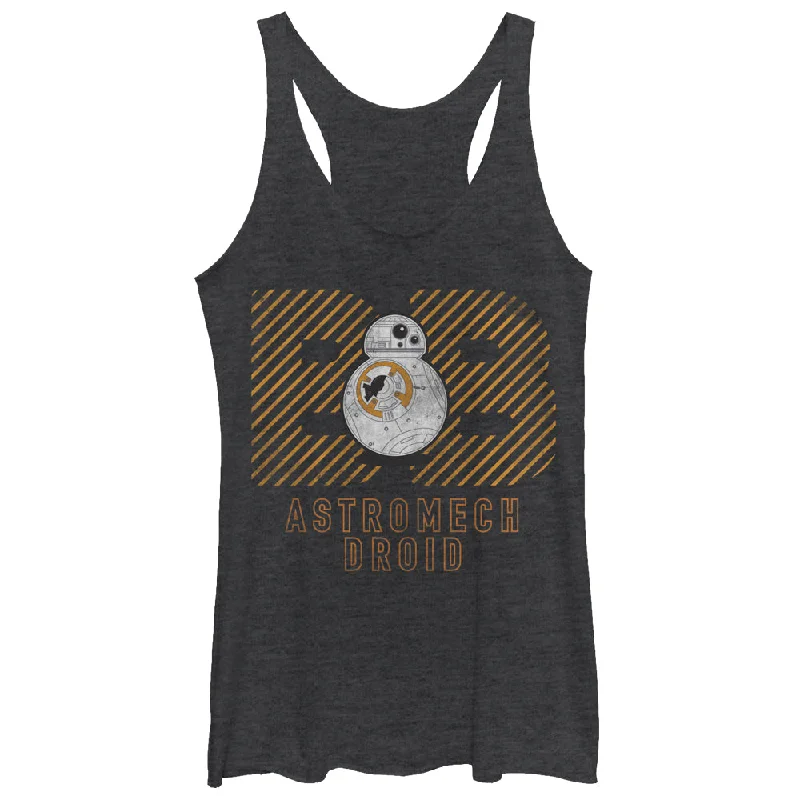 Women's Star Wars The Force Awakens BB-8 Astromech Droid Distressed Racerback Tank Top high neck tank Women's Star Wars The Force Awakens BB-8 Astromech Droid Distressed Racerback Tank Top high neck tank