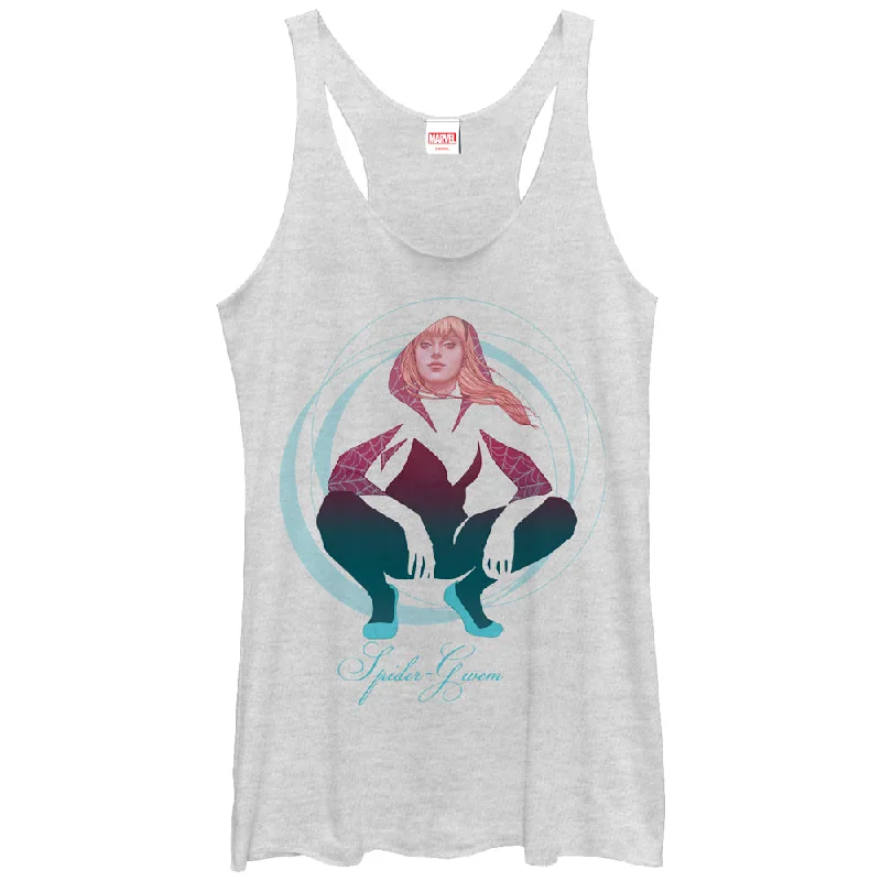 Women's Marvel Spider-Gwen Swirl Cutout Racerback Tank Top yoga tank top