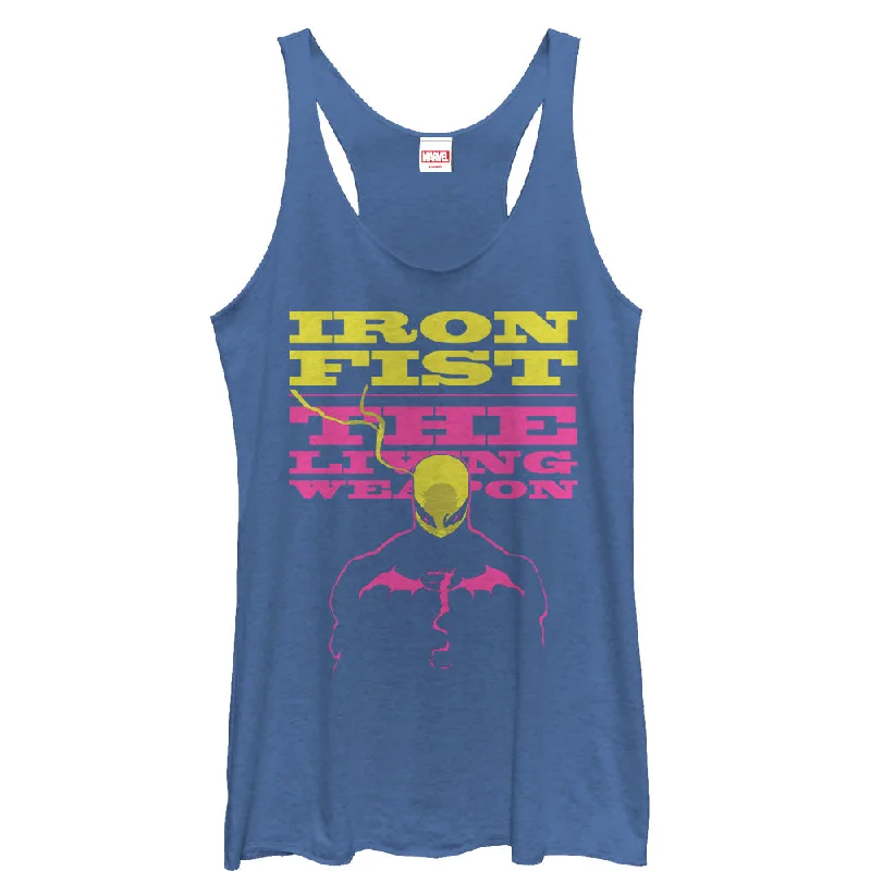 Women's Marvel Iron Fist Living Weapon Racerback Tank Top sequin tank top