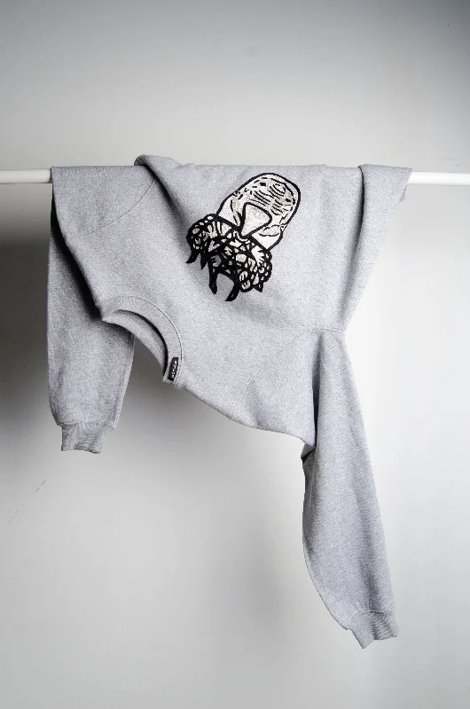 Grey Motif Sweater Stretchy Elastic Breathable