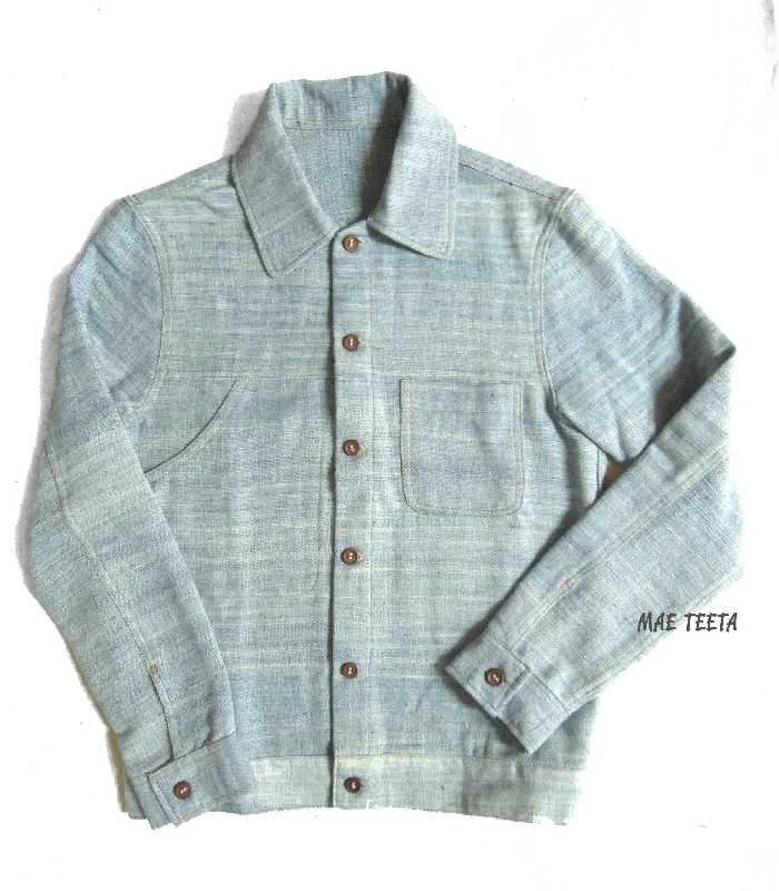 Light indigo Jacket Front Pockets Side Pockets Patch Pockets