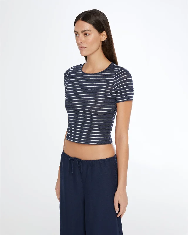 Linen Jersey Baby Tee Silver Jersey Tee