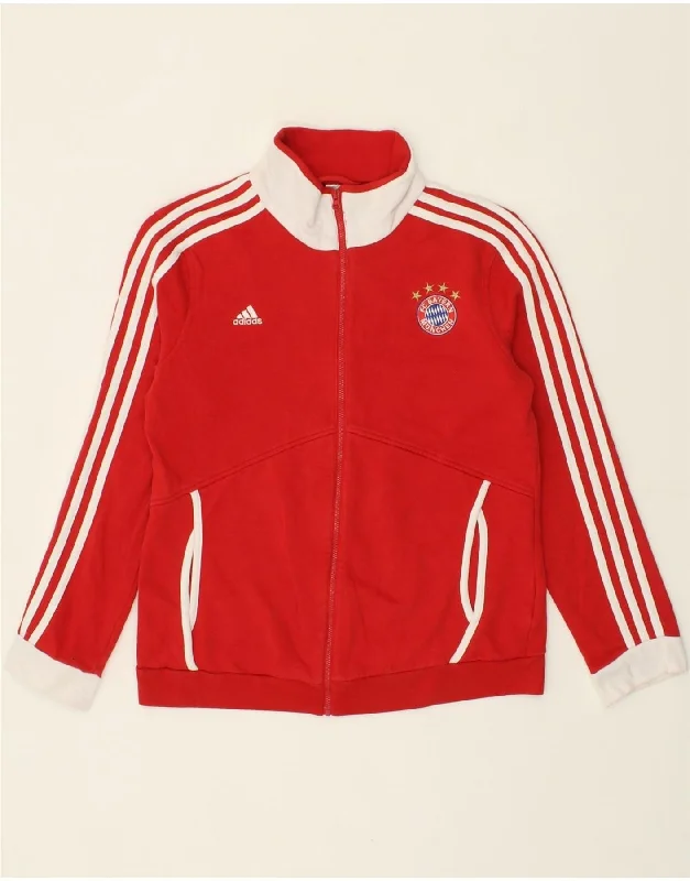 ADIDAS Womens FC Bayern Munchen Tracksuit Top Jacket UK 16/18 Large Red Cotton Fabric Linen Fabric Terry Fabric