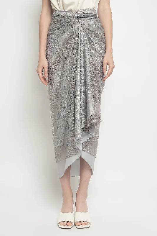 Alisya Skirt in Dark Grey linen skirt light