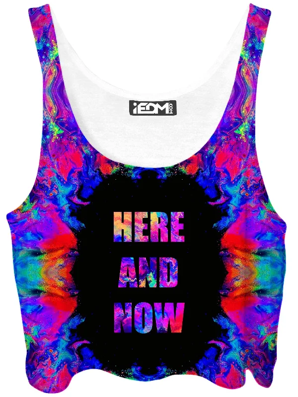 Here and Now Crop Top Polka Dot Checkered Tartan