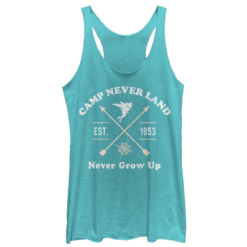 Women's Peter Pan Camp Neverland Racerback Tank Top turquoise tank top