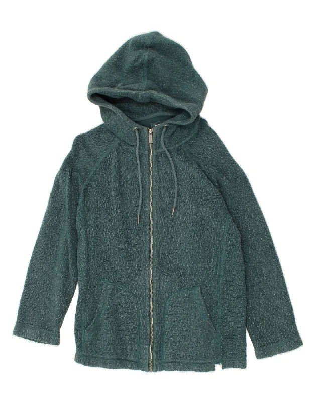 FAT FACE Womens Hooded Fleece Jacket UK 10 Small Green Cotton Plaid Jacket Tartan Jacket Houndstooth Jacket