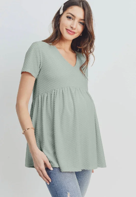 Maternity V-Neck Jersey a loose Fit Top Recycled Jersey Tee