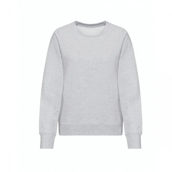 Awdis Womens/Ladies Heather Sweatshirt Hoodie with Button Placket Classic Preppy