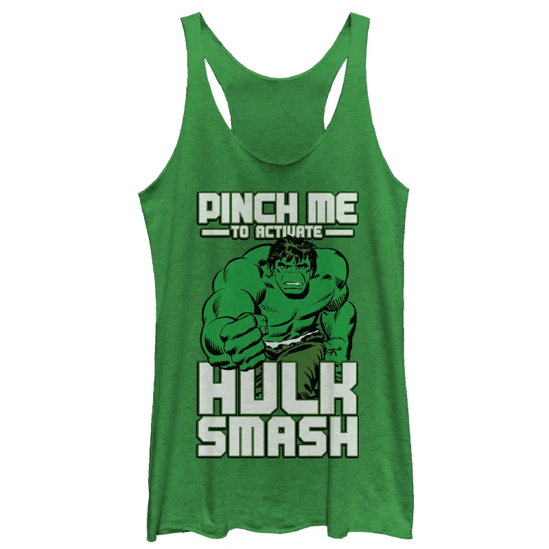 Women's Marvel St. Patrick's Day Hulk Smash Racerback Tank Top print tank top