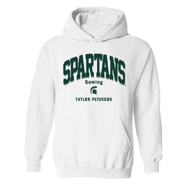 Michigan State - NCAA Women's Rowing : Taylor Peterson - Classic Fashion Shersey Hooded Sweatshirt Hoodie with Hem Fringe Bohemian Relaxed