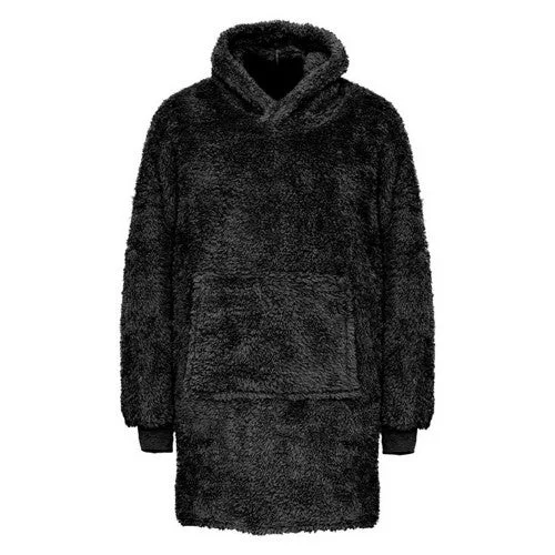 Ribbon Unisex Adult Teddy Fleece Oversized Hoodie Hoodie with Hem Elastic Stretchable Comfortable