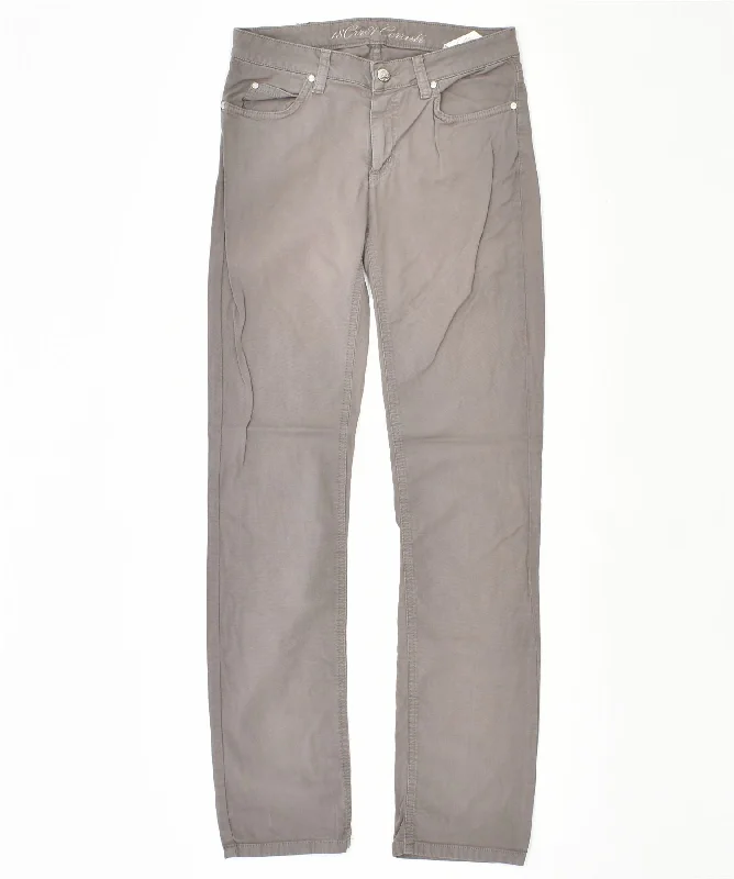 CERRUTI Womens Slim Casual Trousers W26 L31 Grey Cotton Trousers Print Floral