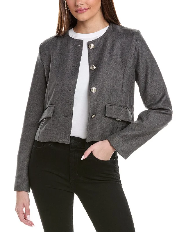 REVERIEE Jacket Notch Collar Jacket Peter Pan Collar Jacket Cowl Neck Jacket