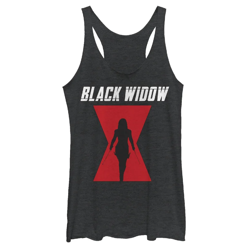 Women's Marvel Black Widow Hourglass Silhouette Racerback Tank Top strapless tank top