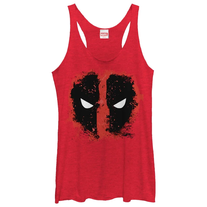 Women's Marvel Deadpool Reverse Mask Splatter Racerback Tank Top sleep tank top