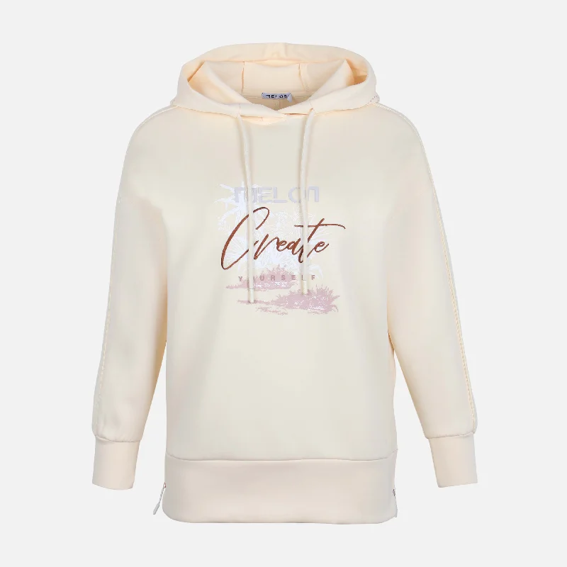 WOMEN INTERLOCK OVERSIZE HOODIE Hoodie with High Neck Warm Protective
